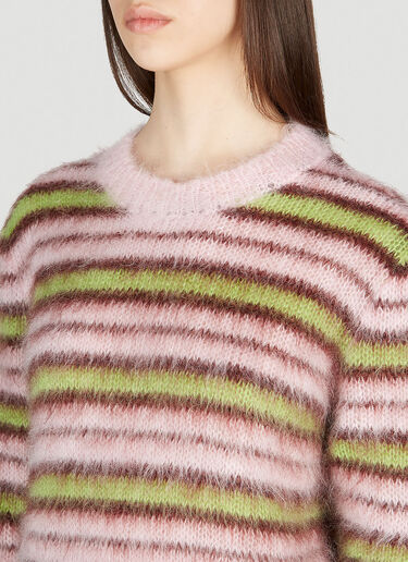 Marni Fuzzy Stripe Sweater Pink mni0253027