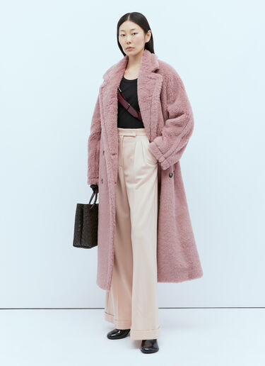 Max Mara Oversized Teddy Coat Pink max0254055