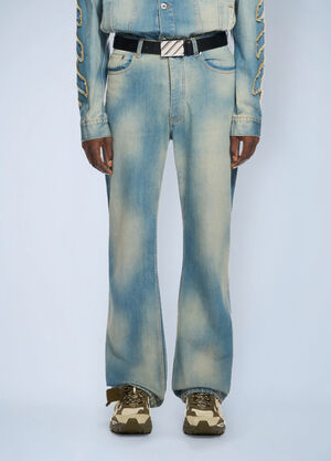 Off-White Diagonal Raw Patch 90S Skate Jeans Blue ofw0162051