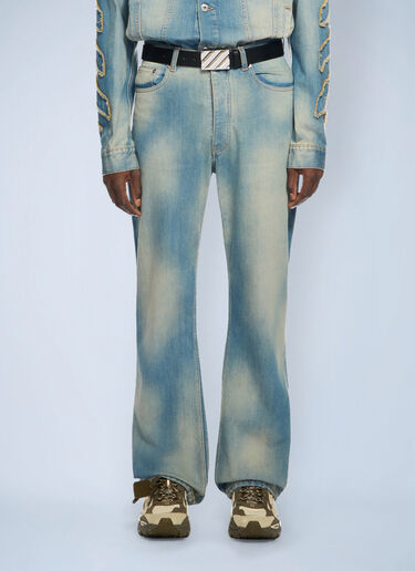 Off-White Diagonal Raw Patch 90S Skate Jeans Blue ofw0162051