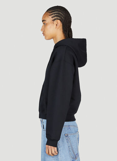 ロゴ刺繡 フード付きスウェットシャツ VETEMENTS ロゴ刺繡 フード付きスウェットシャツ ブラック vet0254017