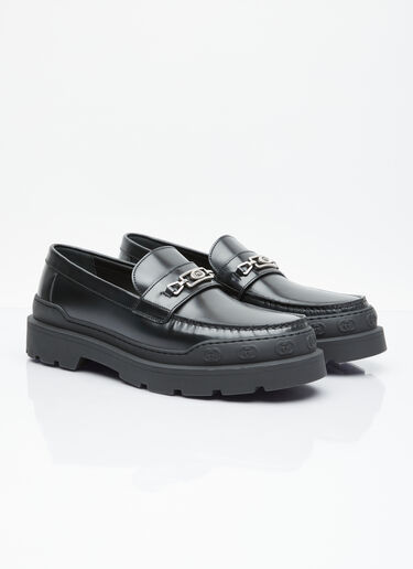 Gucci Interlocking G Leather Loafers Black guc0154025