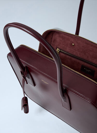 Saint Laurent Sac De Jour Box Bauletto Handbag Burgundy sla0261104