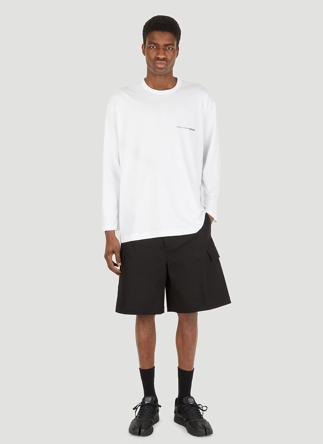 Comme des Gar ons SHIRT CDG Long Sleeve Big T Shirt in White LN CC