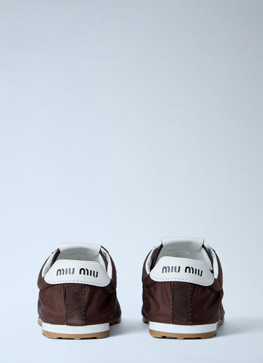 Miu Miu Logo Patch Sneakers Brown miu0263025