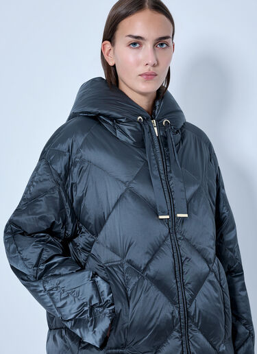 LN-CC® - Max Mara: Quilted Hooded Coat - Blue Max Mara Quilted Hooded Coat Blue max0266163