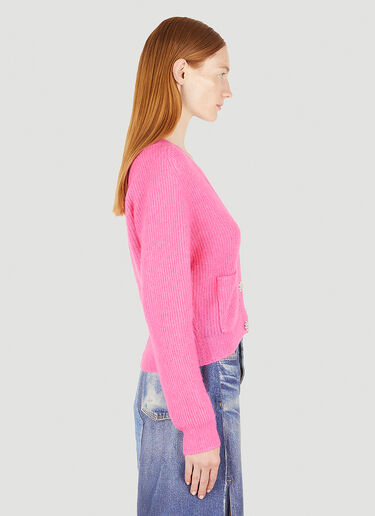 GANNI Soft Wool Knit Cardigan Pink gan0248023
