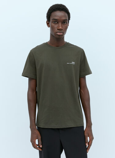 A.P.C. ロゴプリントTシャツ カーキ apc0154003