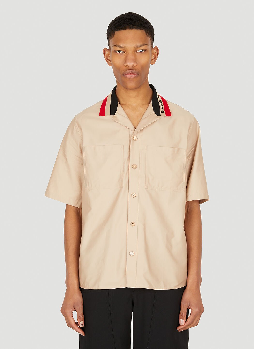 Burberry Rolston Short Sleeve Shirt in Beige LN CC