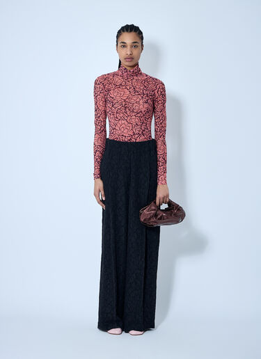 Dries Van Noten プリントメッシュトップス  ピンク dvn0260018