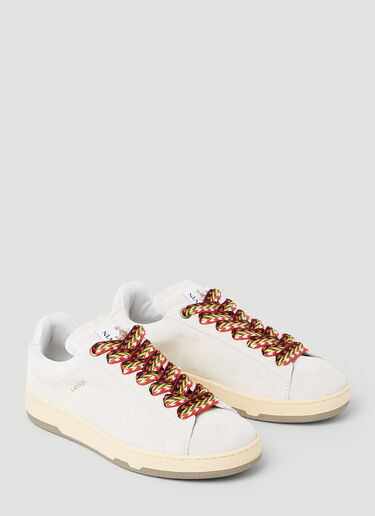 Lanvin Curb Low-Top Suede Sneakers Cream lnv0153012