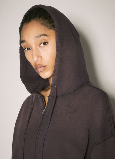 MM6 Maison Margiela Distressed Zip-Up Sweatshirt Purple mmm0258002