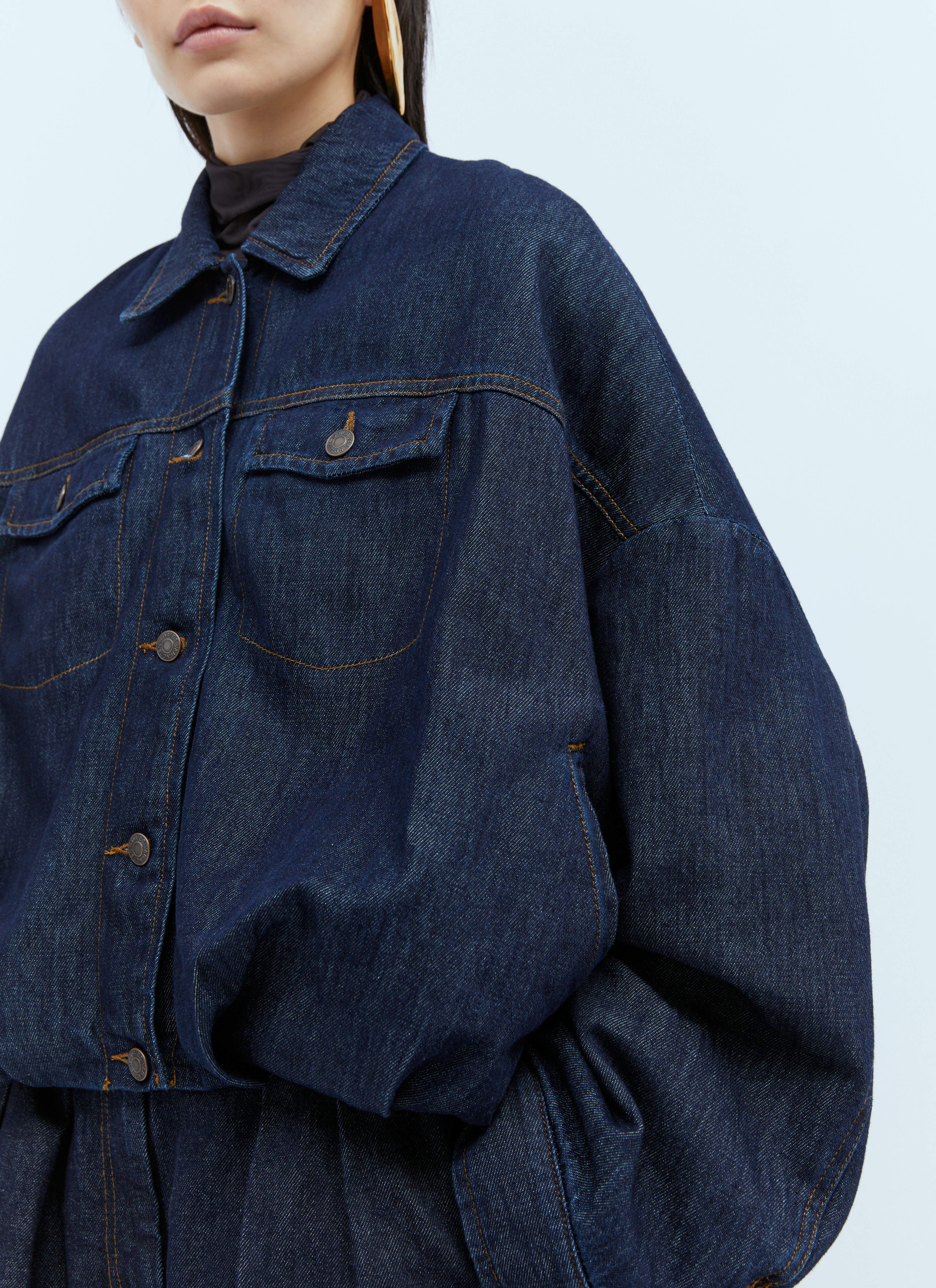 Dries Van Noten Balloon Denim Jacket in Blue fur Damen LN CC
