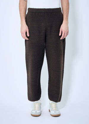 Homme Plissé Issey Miyake Rustic Knit Track Pants Black hmp0160003