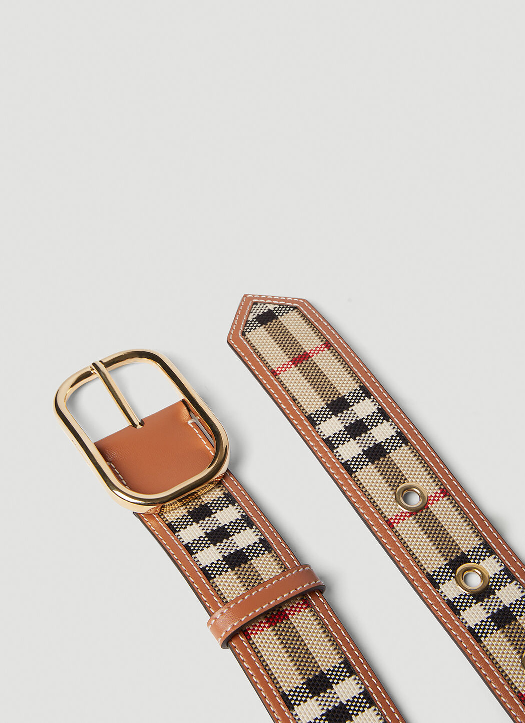 Burberry Women s Check Belt in Beige LN CC