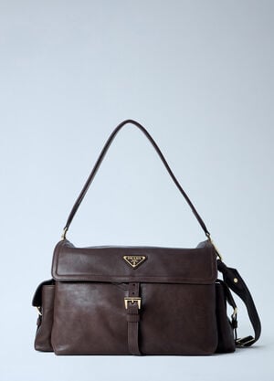 Prada Sienna Explore Medium Nappa Leather Shoulder Bag Brown pra0263017