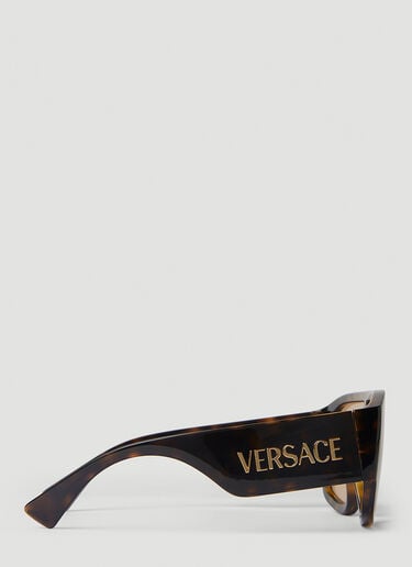 Versace 로고 플라크 에비에이터 선글라스 브라운 lxv0151003