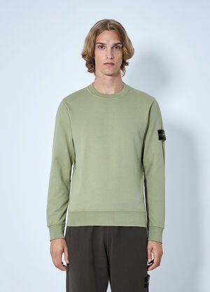 Stone Island Crewneck Sweatshirt with Arm Patch Green sto0165046