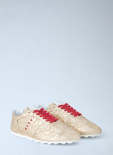 LN-CC® - Marni: Logo Sports Sneakers - Gold Marni Logo Sports Sneakers Gold mni0265020