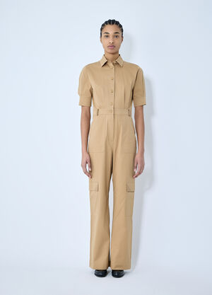 Max Mara Cotton Tailored Jumpsuit Beige max0260006