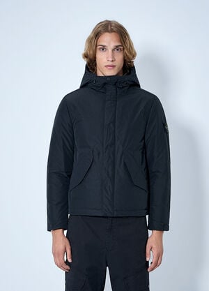 Stone Island Hooded Jacket with Patch Detail Navy sto0165007