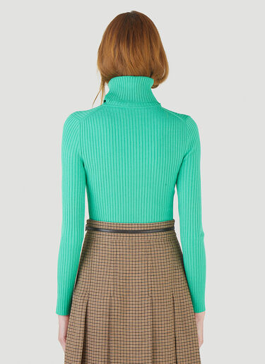 Gucci Turtleneck Ribbed-Knit Sweater Turquoise guc0245002