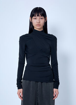 Entire Studios Gres Draped High-Neck Top Black ent0266033