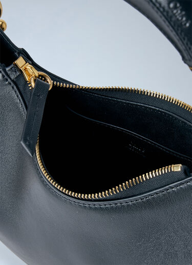 LN-CC® - Chloé: Small Banana Nappa Zipped Shoulder Bag - Black Chloé Small Banana Nappa Zipped Shoulder Bag Black chl0265051