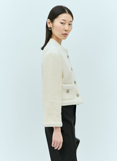 Gucci Tweed Jacket With Embroidery Trims Cream guc0255007