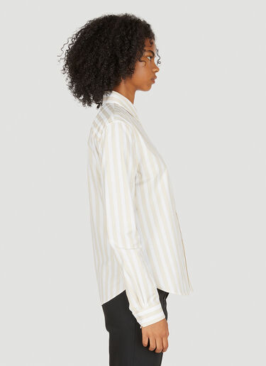 Saint Laurent Striped Shirt Beige sla0249051