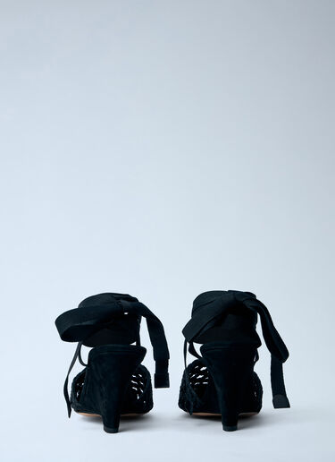 Jacquemus Woven Wedge Sandals Black jac0264036