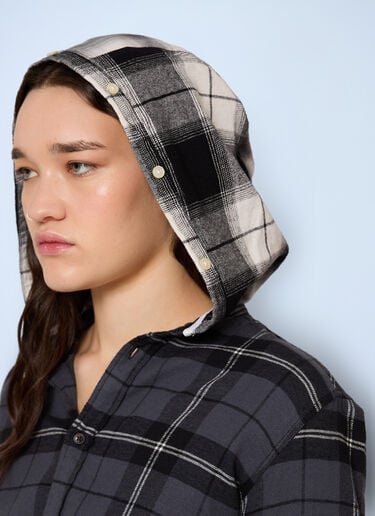 Gina Corrieri Check Hooded Shirt Black gcr0264010