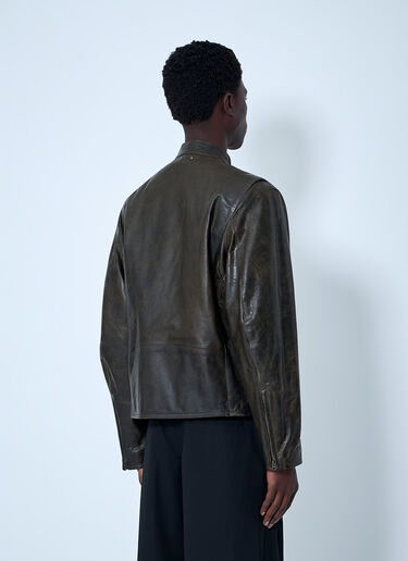 Leather Zip Jacket Lemaire Leather Zip Jacket Dark Khaki lem0164016