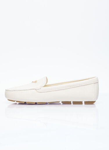 Prada Driver Leather Loafers Beige pra0256018