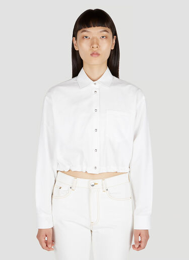 Moncler Cropped Long Sleeve Shirt White mon0252022