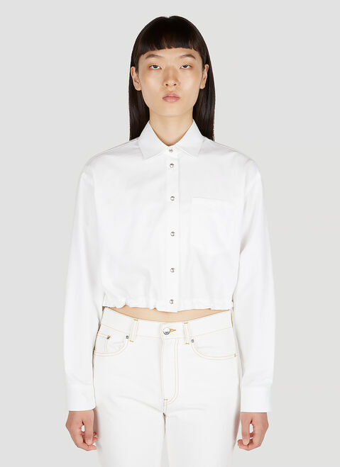 Tekla Cropped Long Sleeve Shirt Black tek0353013
