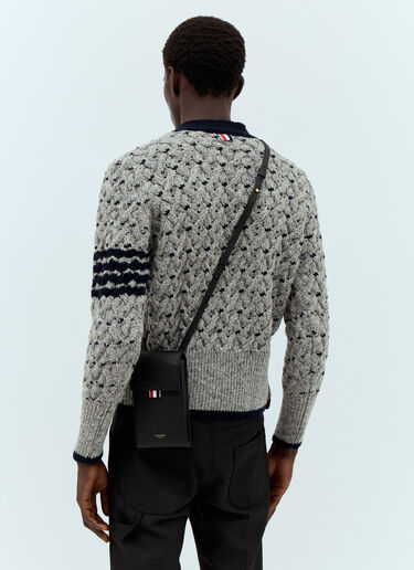 Thom Browne 4-바 크로스바디 폰 홀더 블랙 thb0157009