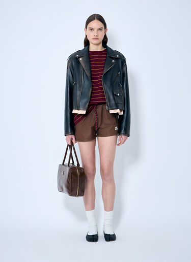 Miu Miu Striped Long-Sleeve T-Shirt Red miu0360004