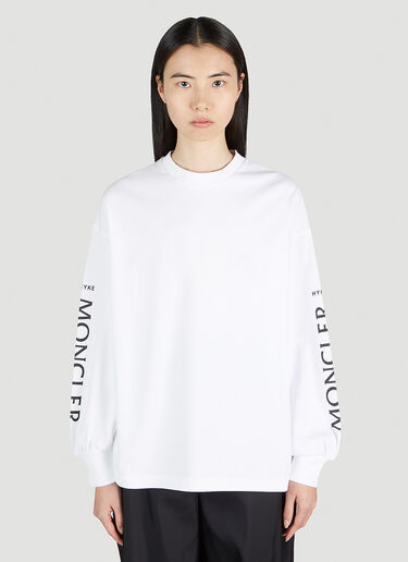 4 Moncler Hyke 徽标印花长袖 T 恤 白色 mhy0251008
