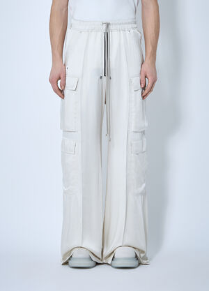 Rick Owens Satin Belas Cargo Pants Beige ric0160005