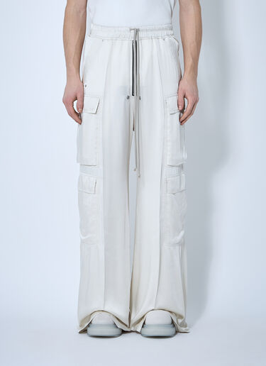Rick Owens Satin Belas Cargo Pants Beige ric0160005