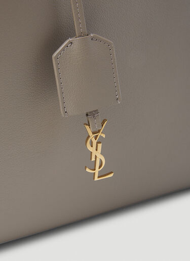 Saint Laurent Leather Shopping Tote Bag Grey sla0253086