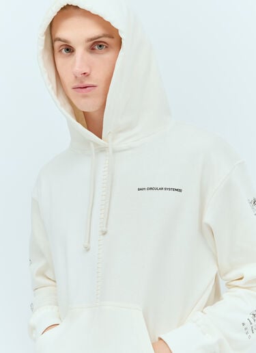 Space Available Circular Artisan Hooded Sweatshirt White spa0356012