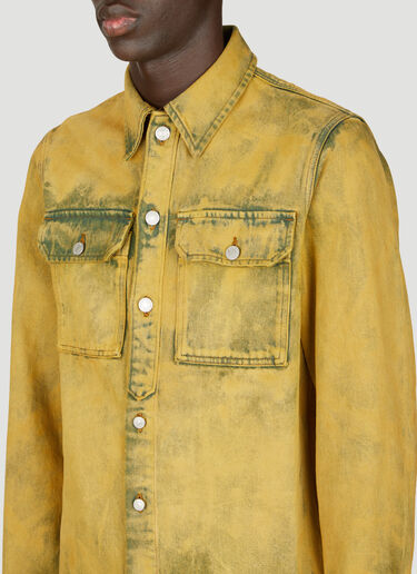 Dries Van Noten Distressed Denim Shirt Yellow dvn0156005