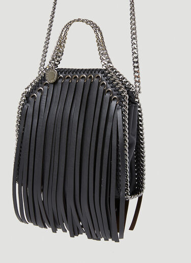 Stella McCartney Falabella Fringed Tiny Tote Bag Black stm0253020