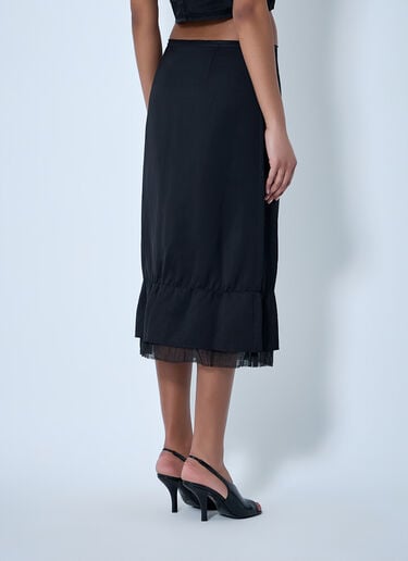 TOTEME Tiered Hem Midi Skirt Black tot0264011