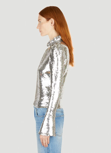 Rabanne Sequin Embellished Top Silver pac0251010