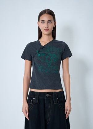 Alexander Wang Logo Motif T-Shirt Black awg0262002