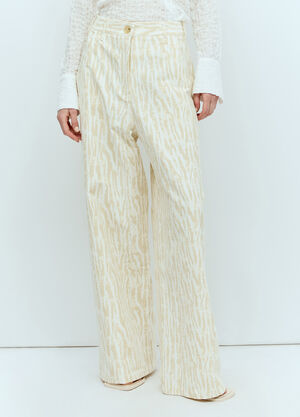 Max Mara Printed Pants White max0256014