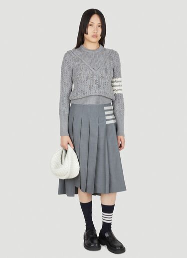 Thom Browne Cable Knit Jumper Grey thb0249013